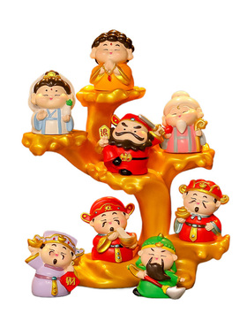 五路财神爷玄关办公桌面装饰摆件