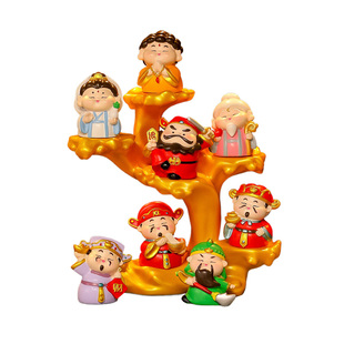 驭速钟馗工位五路财神爷玄关桌面摆件情绪稳定治愈系创意神仙摆设