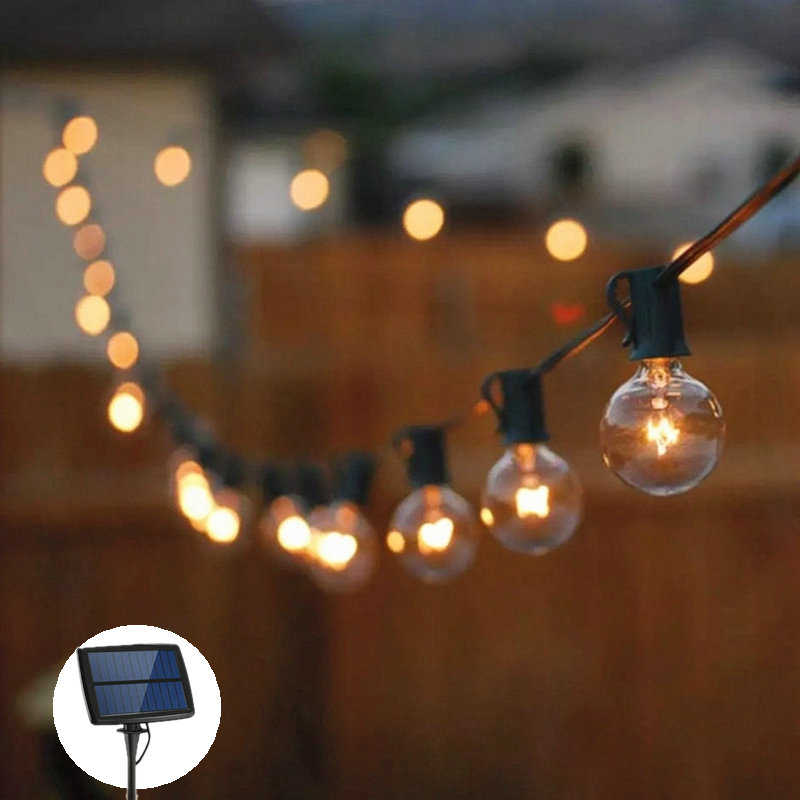 户外太阳能装饰灯庭院灯氛围灯阳台花园灯泡防水灯串营地圆球挂灯