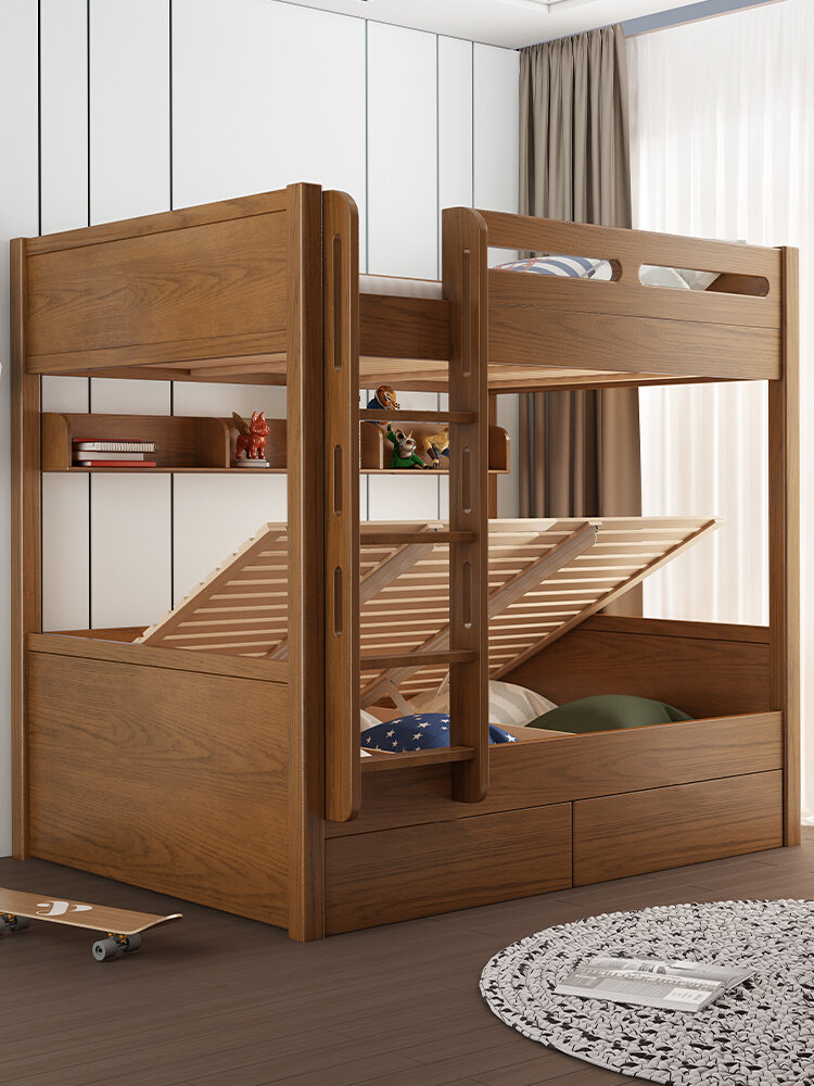 全实木上下床双层床两层同宽平行床小户型双高低床上下铺