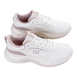 361运动鞋女款秋冬季保暖皮面女鞋轻便减震跑步鞋增高百搭小白鞋