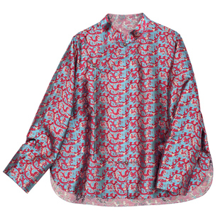 菲伊唐国风中式外套改良女真丝蜀锦两面穿立领复古唐装斜襟女上衣