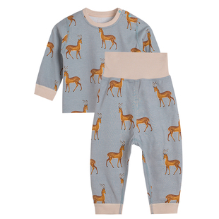 考拉蒂尔 宝宝保暖套装春秋婴儿纯棉衣服新生儿睡衣高腰护肚子裤