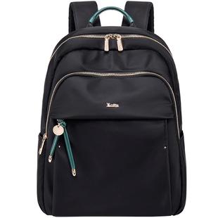 莱夫牛津布黑色双肩包女2026新款大容量旅行书包通勤商务电脑背包