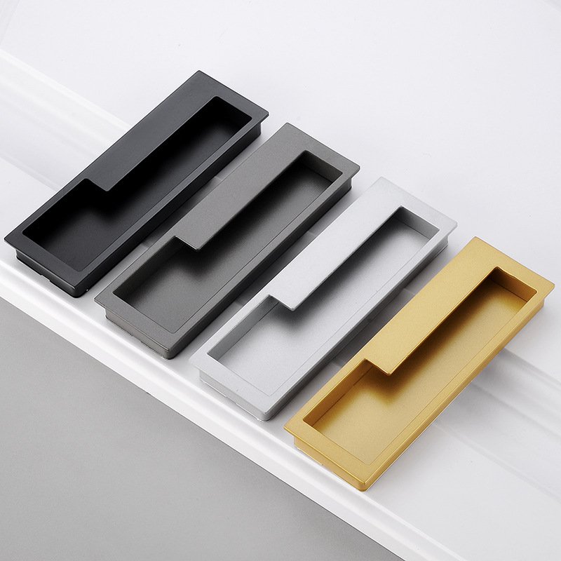 现代简约推拉门移门拉手隐形谷仓折叠门门暗柜门拉暗嵌入式装把手