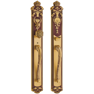 格林美域 黄铜欧式别墅大门锁木门锁 美式豪华双开对开门锁