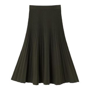 【可机洗黄金羊毛】OVV秋冬女装优雅A字百褶羊毛半身裙