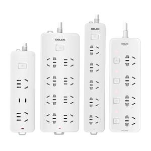 德力西官方插座插带线排插线板多功能拖接线板家用面板一转多T