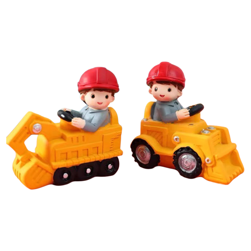 包邮树脂网红工程车蛋糕装饰摆件卡通挖土机推土机儿童周岁生日