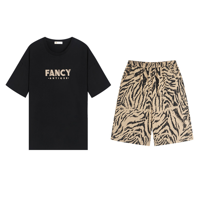 夏季棉质情侣时尚年轻家居服套装