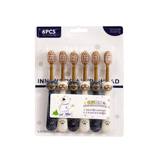 萌趣小熊儿童软毛小孩训练护齿牙刷3-6-12岁男女宝适用家庭实惠