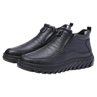 老北京布鞋老人冬季棉鞋男士中老年保暖防滑一脚蹬爸爸爷爷棉鞋子