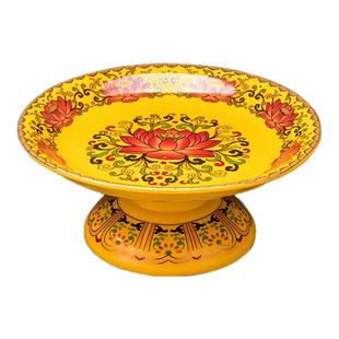 供盘家用陶瓷供果盘水果盘供佛上供莲花贡盘财神爷贡品盘子摆件