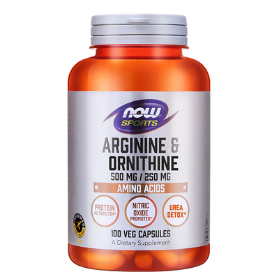 NOW精氨酸&鸟氨酸100粒素食胶囊