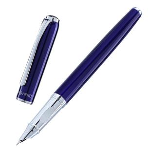 HERO/英雄9293全金属商务办公男士硬笔书法练字专用暗尖特细钢笔送墨水免费刻字黑色三年级学生