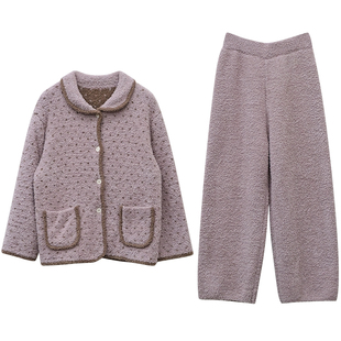 一三良品小个子 可爱软糯珊瑚绒睡衣女冬加绒加厚保暖家居服套装