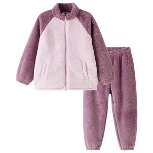 巴拉巴拉balaOne儿童睡衣套装2025冬季新款厚珊瑚绒男女童家居服