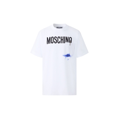 【惊喜特惠】Moschino/莫斯奇诺  男士笔墨图案印花短袖T恤