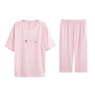 康妮雅睡衣女夏季纯棉2026新款短袖七分裤家居服套装薄款圆领舒适