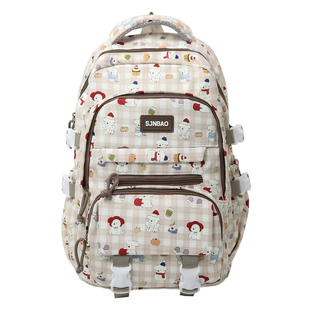 韩系高颜值大学生书包女初中生大容量结实耐用高中生双肩电脑背包