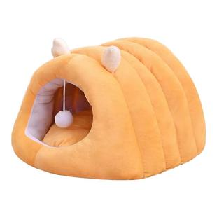 冬季保暖猫窝全封闭式宠物狗窝毛毛虫造型猫床狗垫子