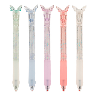 爱好蝶舞笔速干按动中性笔st尖0.5学生考试专用笔刷题笔蝴蝶笔女孩小清新高颜值水笔可爱好看学生文具GP4240