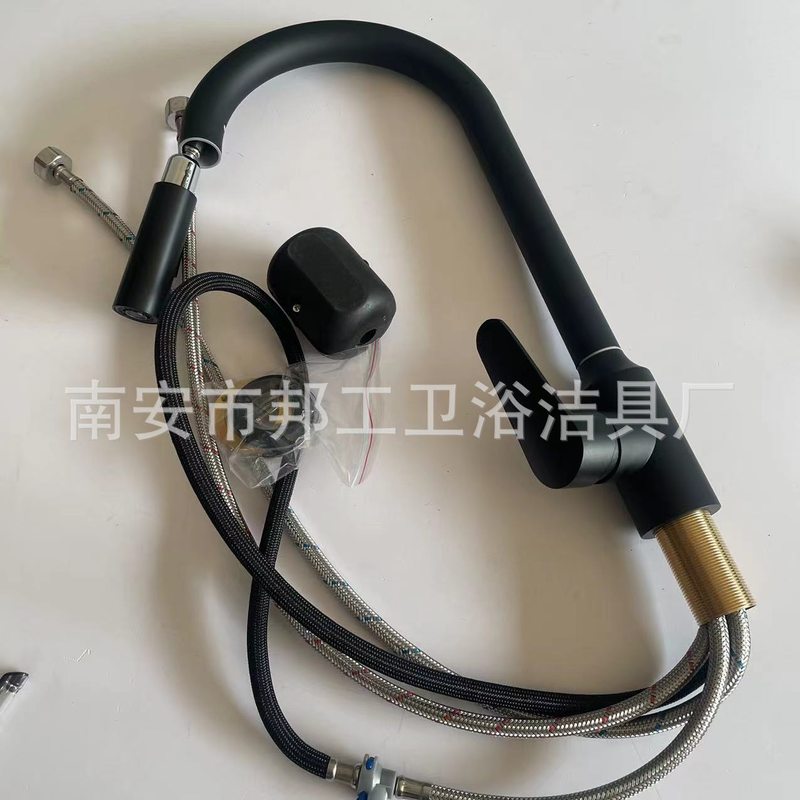 南安批发不锈钢宝塔枪灰抽拉洗菜盆龙头阳台柜冷热水抽拉龙头