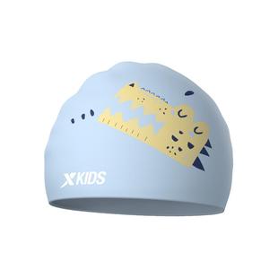特步儿童泳帽女童不勒头防水硅胶帽男童卡通大头围护耳成人游泳帽
