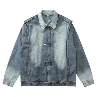 From Mars飞云之下 港风设计感oversize水洗牛仔夹克外套宽松男女