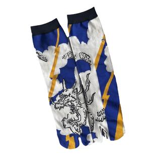 春夏卡通可爱龙年分趾袜中筒袜女甜美小花日系ins个性二趾堆堆袜