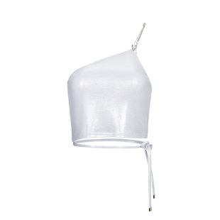 TIWILLTANG就异是“造梦银河”烫银弹力针织锁骨链吊带显瘦上衣