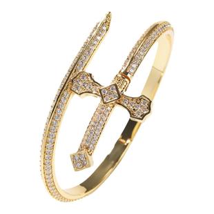 ICE BLING 正义之剑复古手镯 欧美嘻哈满钻小众设计手链男士