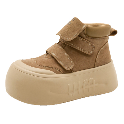 真皮复古高帮鞋女2025新款秋冬季