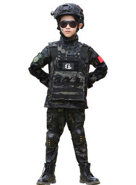 迷彩服夏季男童特种兵套装女孩