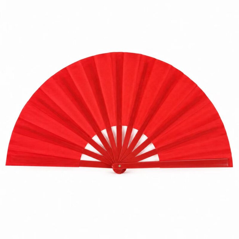 太极扇功夫扇子响扇红色竹骨塑料骨武术表演扇双面扇儿童舞蹈扇子