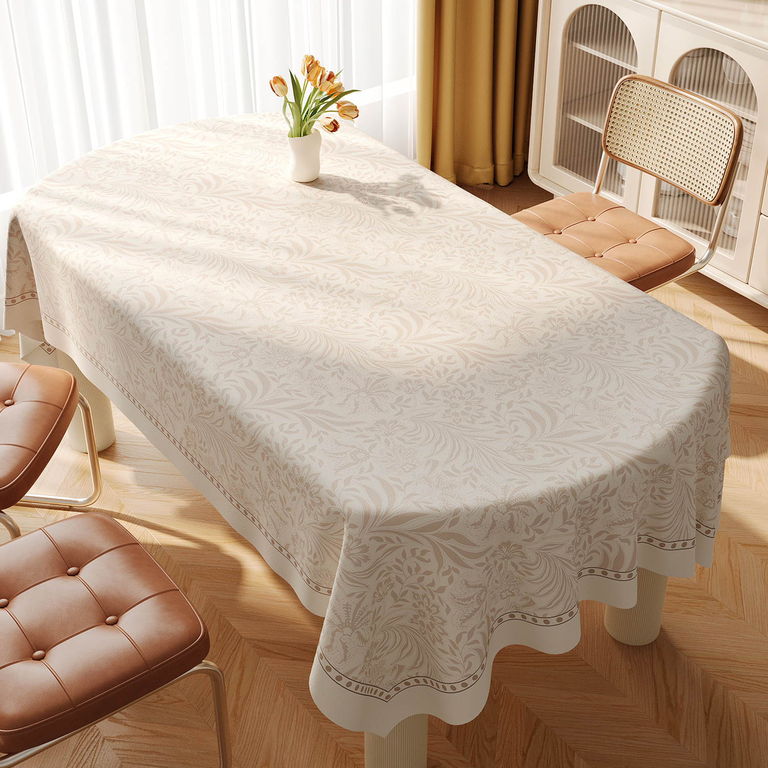 桌布餐桌防烫茶几布2024新款法式椭圆形防水防油免洗高级感盖台布