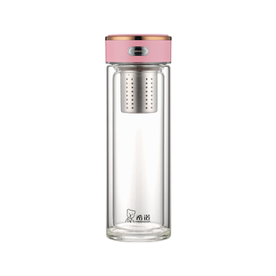 希诺双层抗菌玻璃杯女新款小巧商务出差办公室泡茶杯子男车载高档