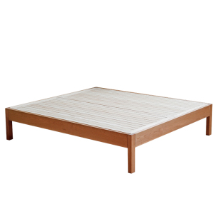 实木床北欧飘窗拼接床1.8米1.5米床榻榻米满铺床板高铺床原木红橡