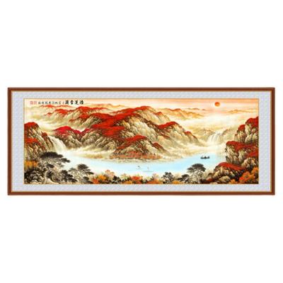 鸿运当头墙贴山水画靠山画装饰画