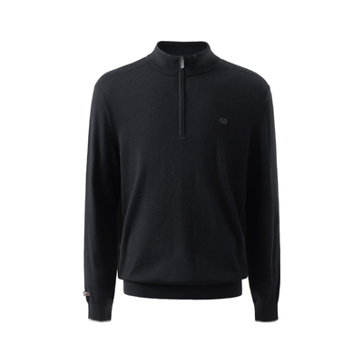 GIOVANNI VALENTINO秋季男士半拉链立领全羊毛针织衫休闲时尚毛衣