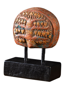 东南亚风砂石雕刻菩提树造型摆件