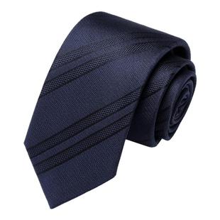 真丝领带男正装高端西装黑色商务男士手打条纹新郎红色桑蚕丝领带