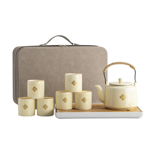 高档提梁壶茶具套装陶瓷家用影青茶壶茶杯整套简约现代可定制礼品