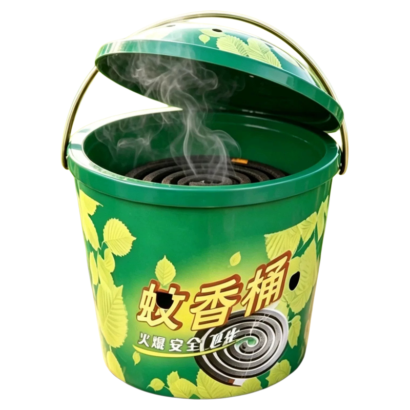 蚊香桶手提式带盖防灰防火