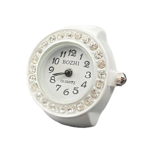 戒指表女会走可看时间男情侣迷你手表创意时尚学生小巧真表镶钻