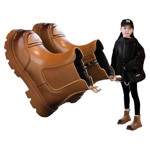 女童鞋小皮靴2025春秋新款公主短靴小女孩秋季儿童洋气时尚马丁靴