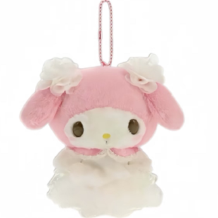 全款预售日本三丽鸥生日花嫁婚纱美乐蒂毛绒挂件melody公仔斜挎包