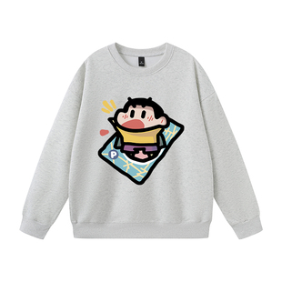 灰色加绒卫衣女款2026新款无帽套头初中生胖mm大码女装秋冬上衣女