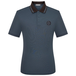 【云感桑蚕丝】报喜鸟夏装男士短袖t恤翻领撞色商务polo衫上衣潮