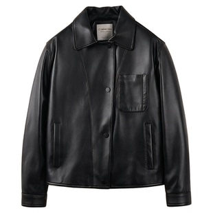 绵羊皮真皮皮衣2025年新款女薄款小皮衣外套美式复古现货收腰中年